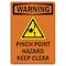 Signmission OSHA WARNING Sign, Pinch Point Hazard W/ Symbol, 18in X 12in Aluminum, 12" W, 18" L, Portrait OS-WS-A-1218-V-13418 - alternate 1